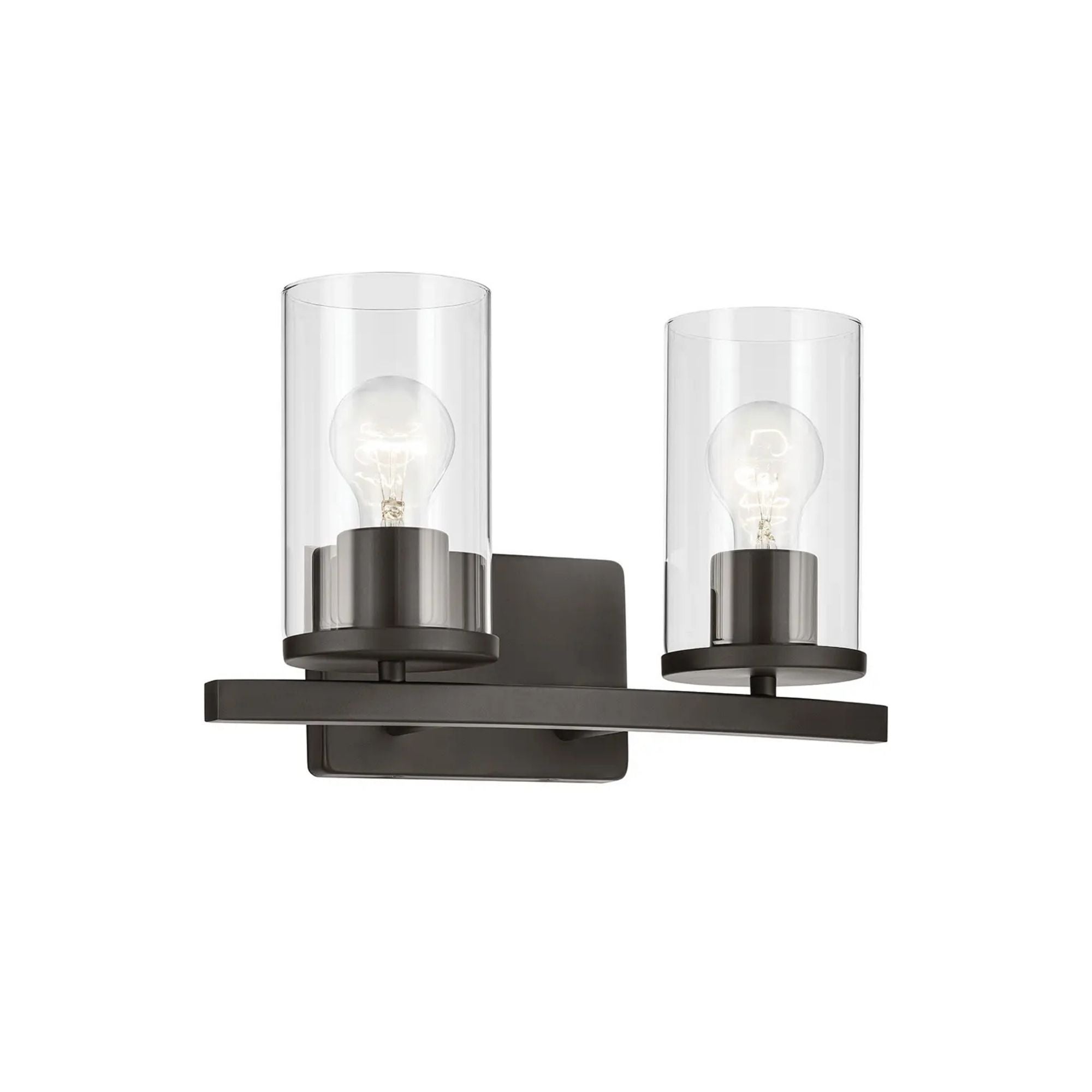Crosby 15" 2-Light Bath Vanity Light, Olde Bronze Finish, Clear Glass