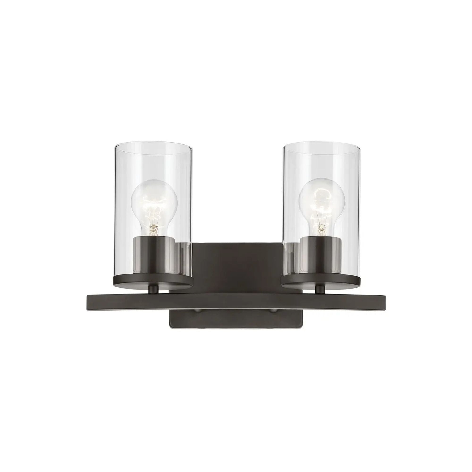 Crosby 15" 2-Light Bath Vanity Light, Olde Bronze Finish, Clear Glass