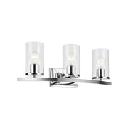 Crosby 23" 3-Light Bath Vanity Light, Chrome Finish, Clear Glass