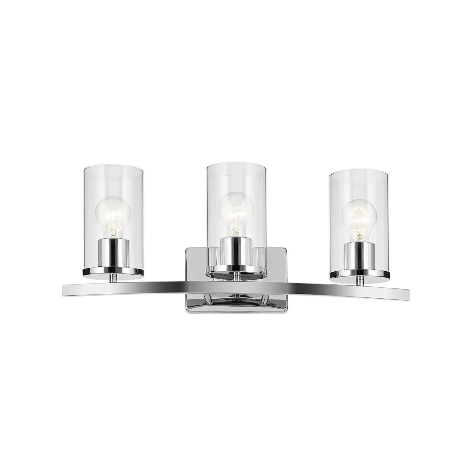 Crosby 23" 3-Light Bath Vanity Light, Chrome Finish, Clear Glass