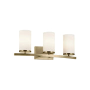 Kichler Lighting - Crosby 23" 3-Light Bath Vanity Light, Natural Brass Finish, Etched Glass | Bees Lighting