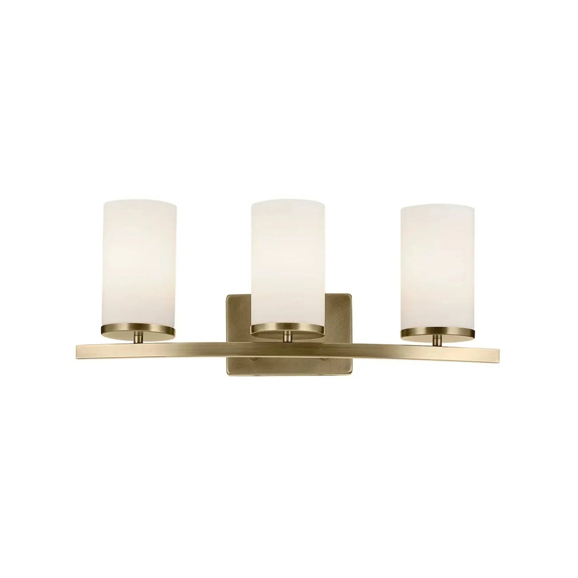 Kichler Lighting - Crosby 23" 3-Light Bath Vanity Light, Natural Brass Finish, Etched Glass | Bees Lighting