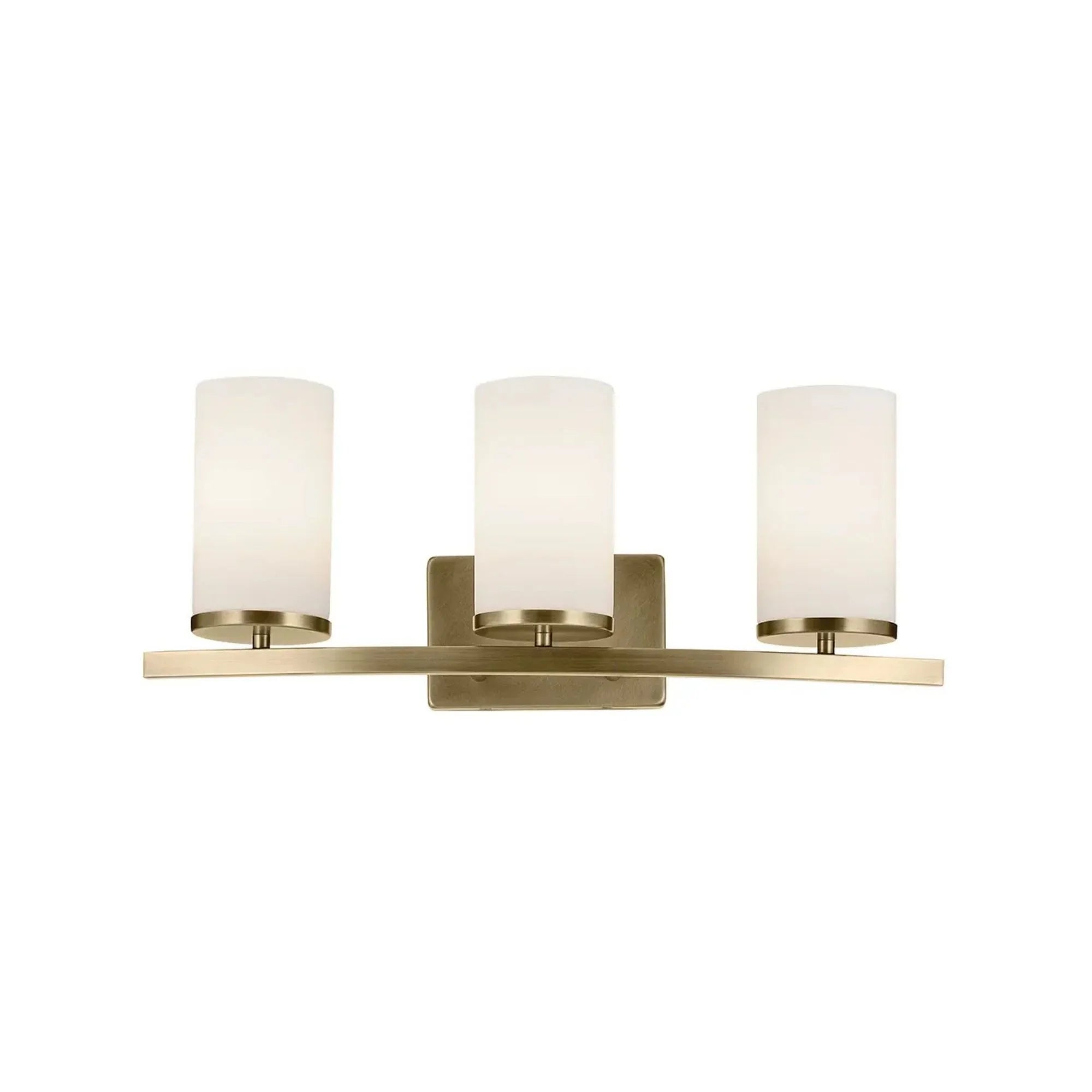 Kichler Lighting - Crosby 23" 3-Light Bath Vanity Light, Natural Brass Finish, Etched Glass | Bees Lighting