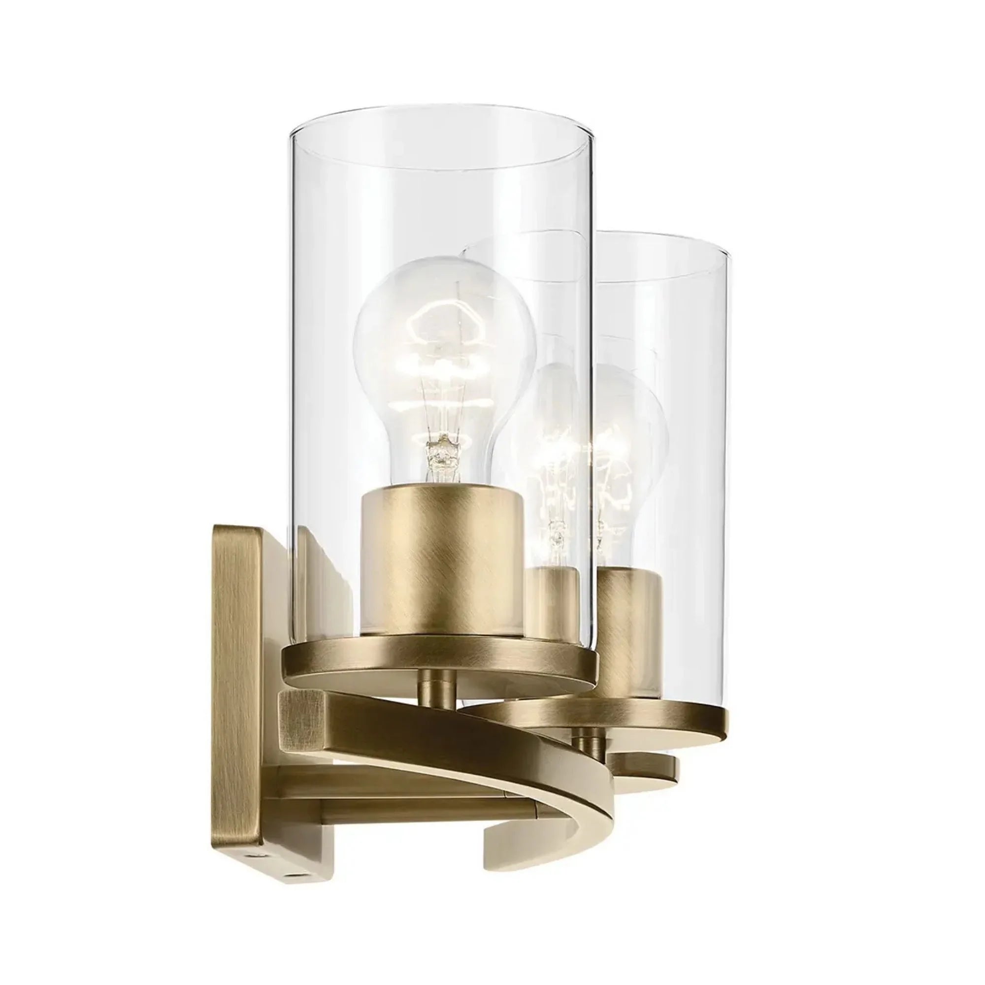 Kichler Lighting - Crosby 23" 3-Light Bath Vanity Light, Natural Brass Finish, Clear Glass | Bees Lighting