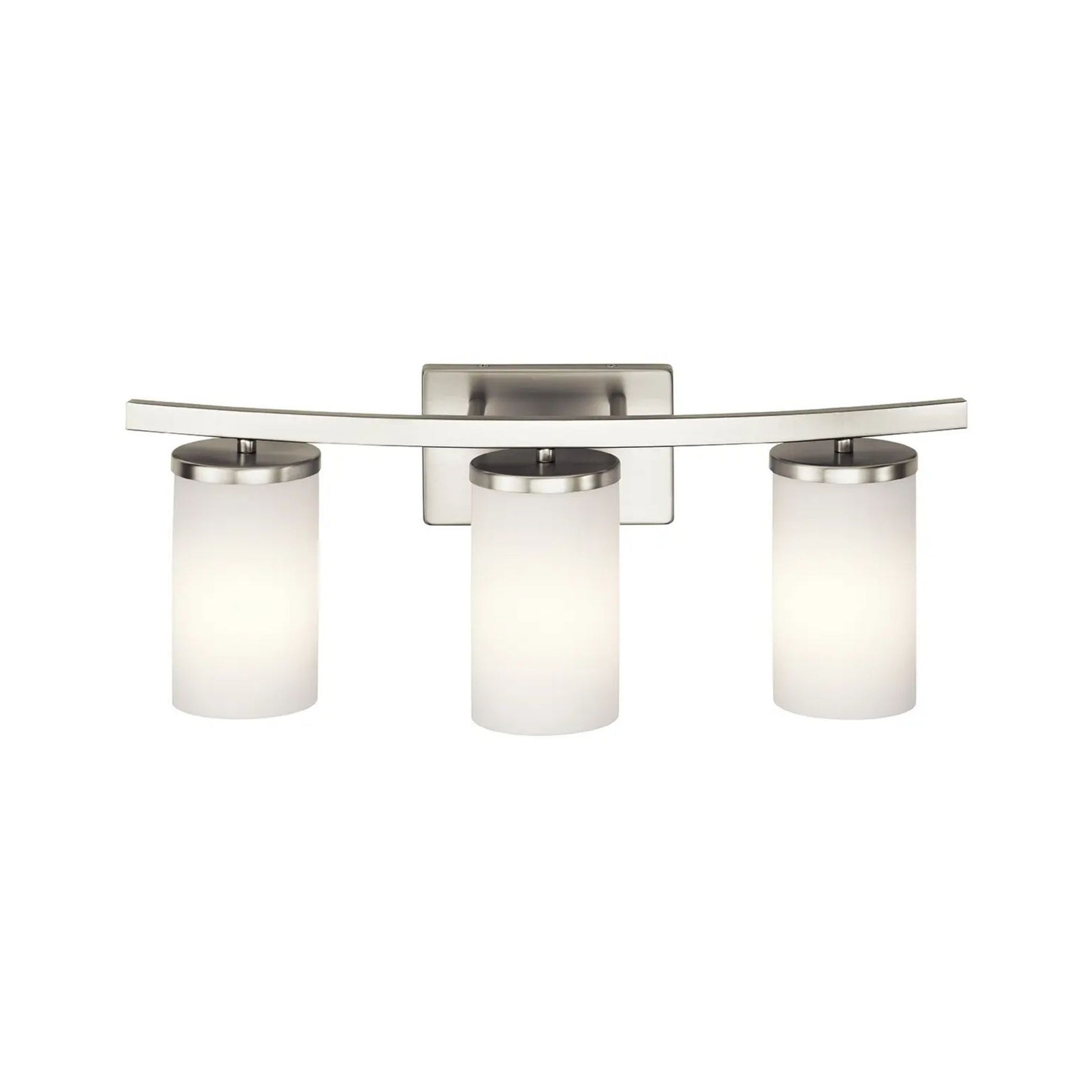 Crosby 23" 3-Light Bath Vanity Light, Brushed Nickel Finish, Etched Glass - Bees Lighting