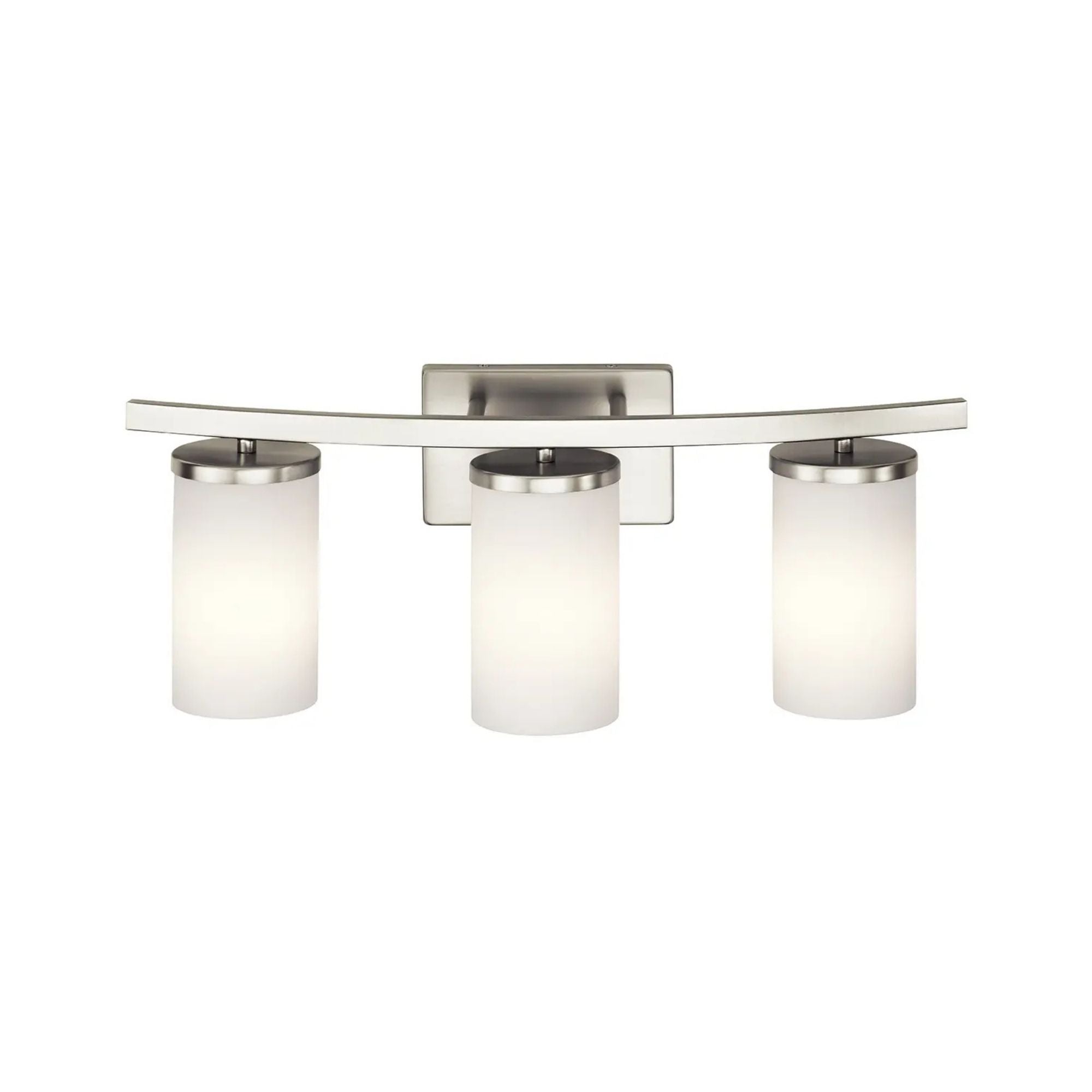 Crosby 23" 3-Light Bath Vanity Light, Brushed Nickel Finish, Etched Glass
