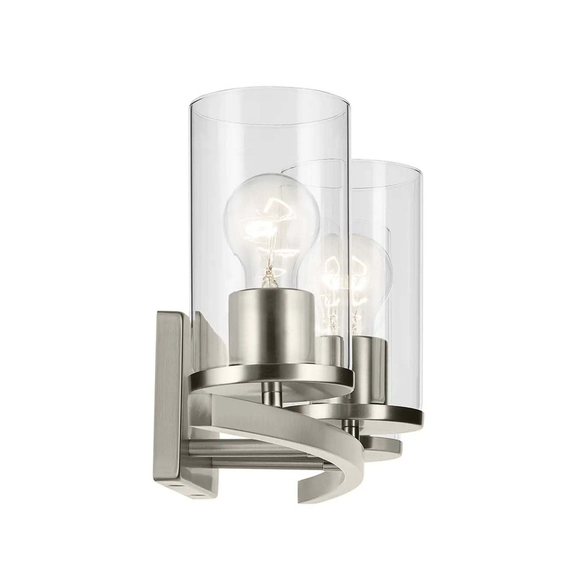 Crosby 23" 3-Light Bath Vanity Light, Brushed Nickel Finish, Clear Glass