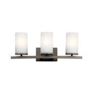 Crosby 23" 3-Light Bath Vanity Light, Olde Bronze Finish, Etched Glass - Bees Lighting