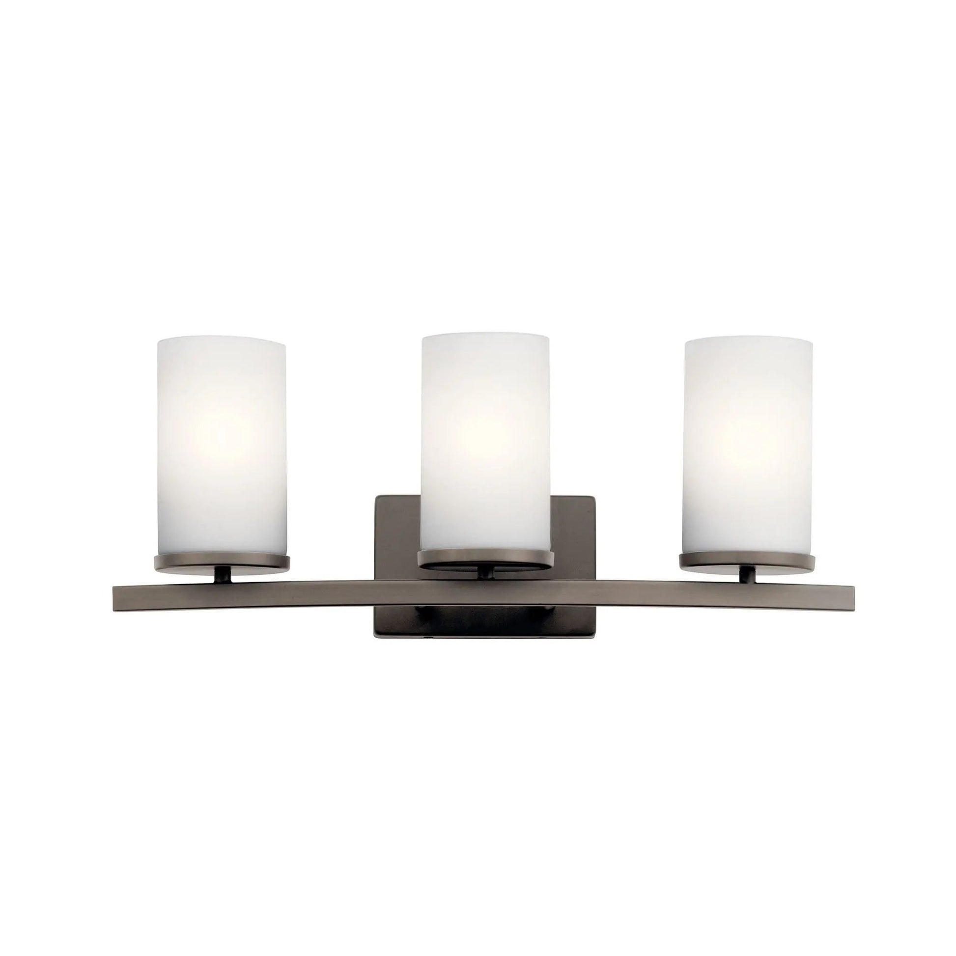 Crosby 23" 3-Light Bath Vanity Light, Olde Bronze Finish, Etched Glass - Bees Lighting