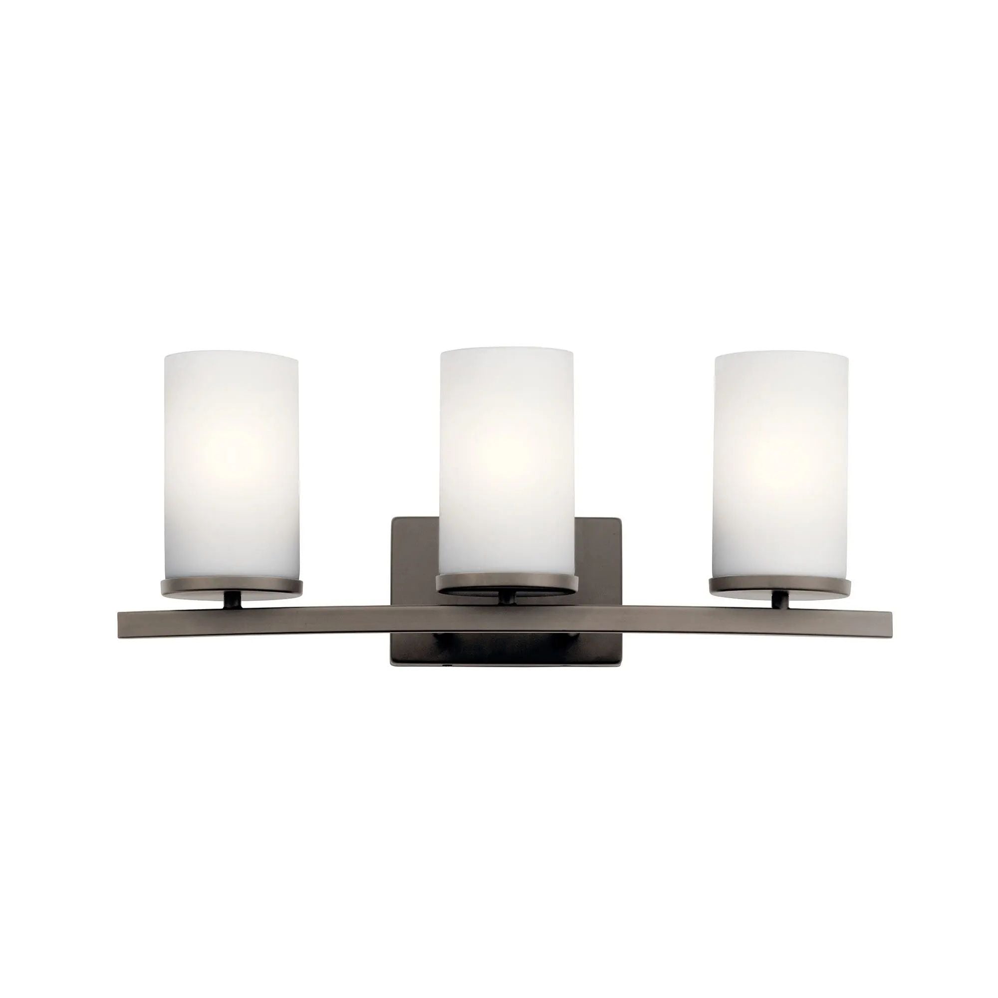 Crosby 23" 3-Light Bath Vanity Light, Olde Bronze Finish, Etched Glass