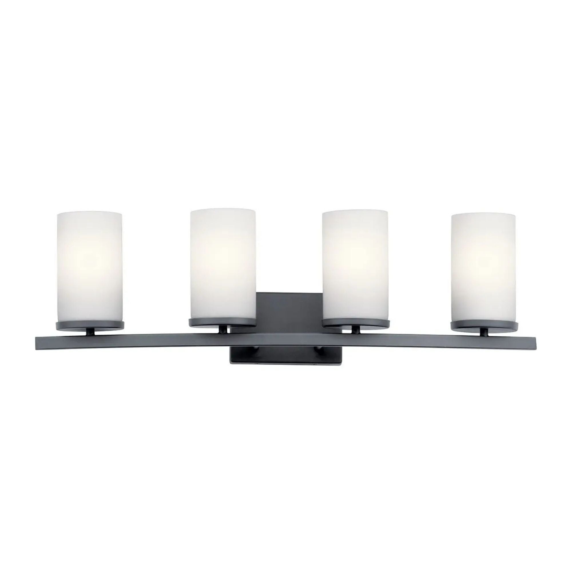 Crosby 31" 4-Light Bath Vanity Light, Black Finish, Etched Glass