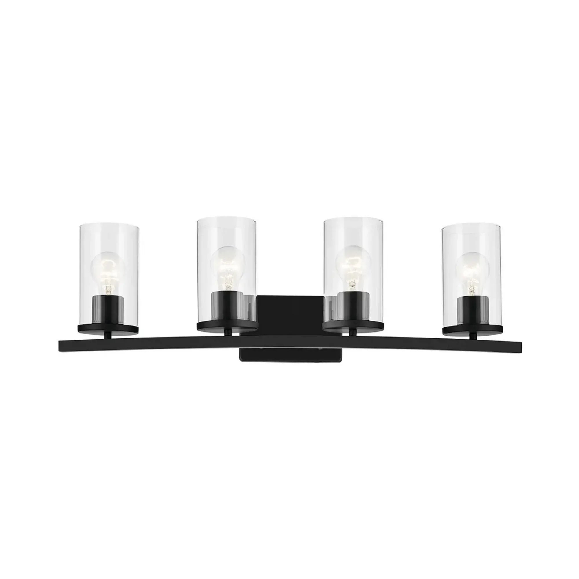 Crosby 31" 4-Light Bath Vanity Light, Black Finish, Clear Glass