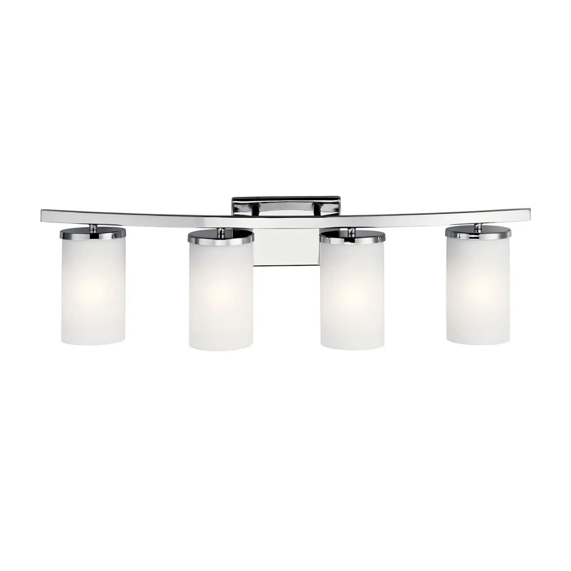 Crosby 31" 4-Light Bath Vanity Light, Chrome Finish, Etched Glass - Bees Lighting