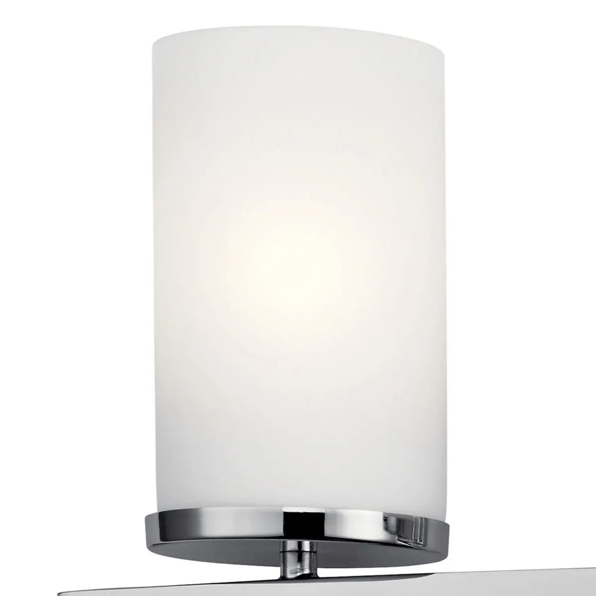 Crosby 31" 4-Light Bath Vanity Light, Chrome Finish, Etched Glass - Bees Lighting