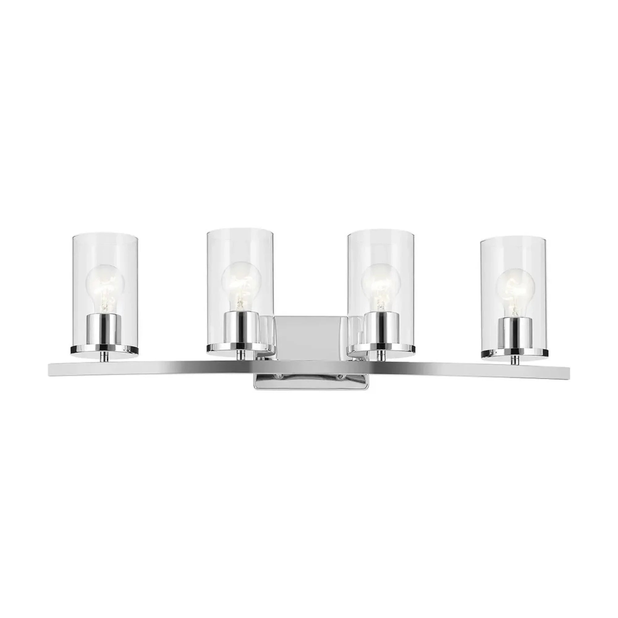 Crosby 31" 4-Light Bath Vanity Light, Chrome Finish, Clear Glass