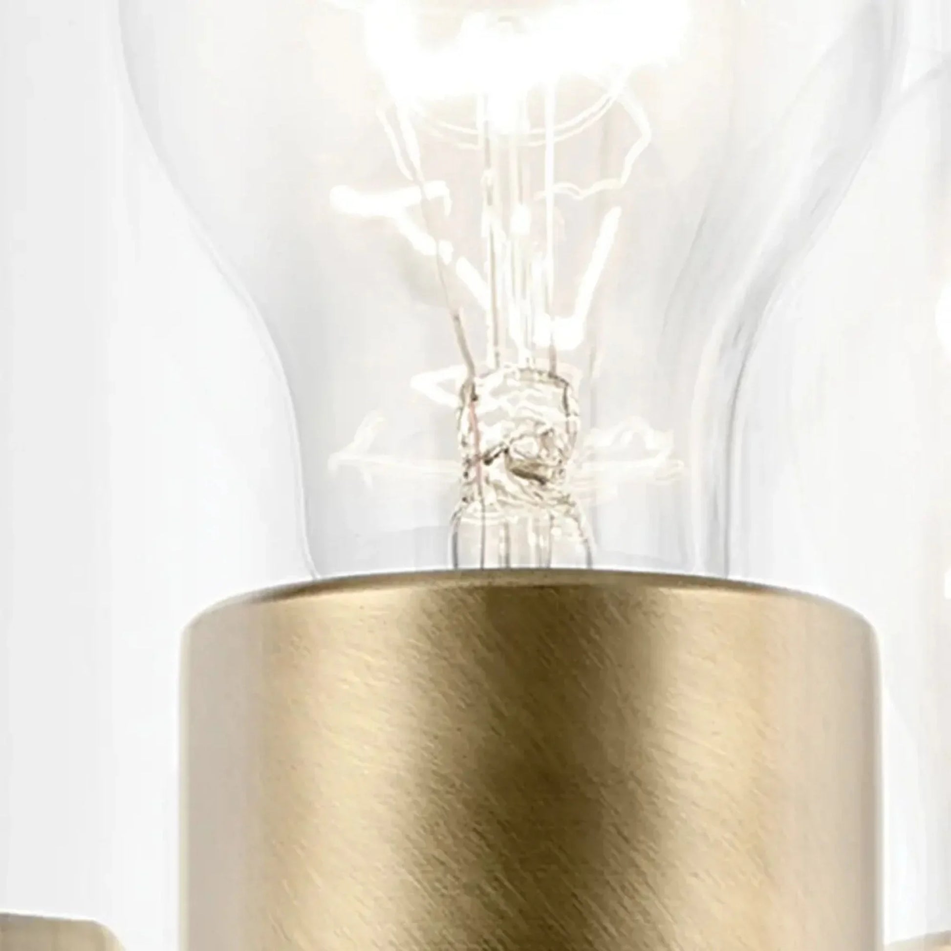 Crosby 31" 4-Light Bath Vanity Light, Natural Brass Finish, Clear Glass - Bees Lighting