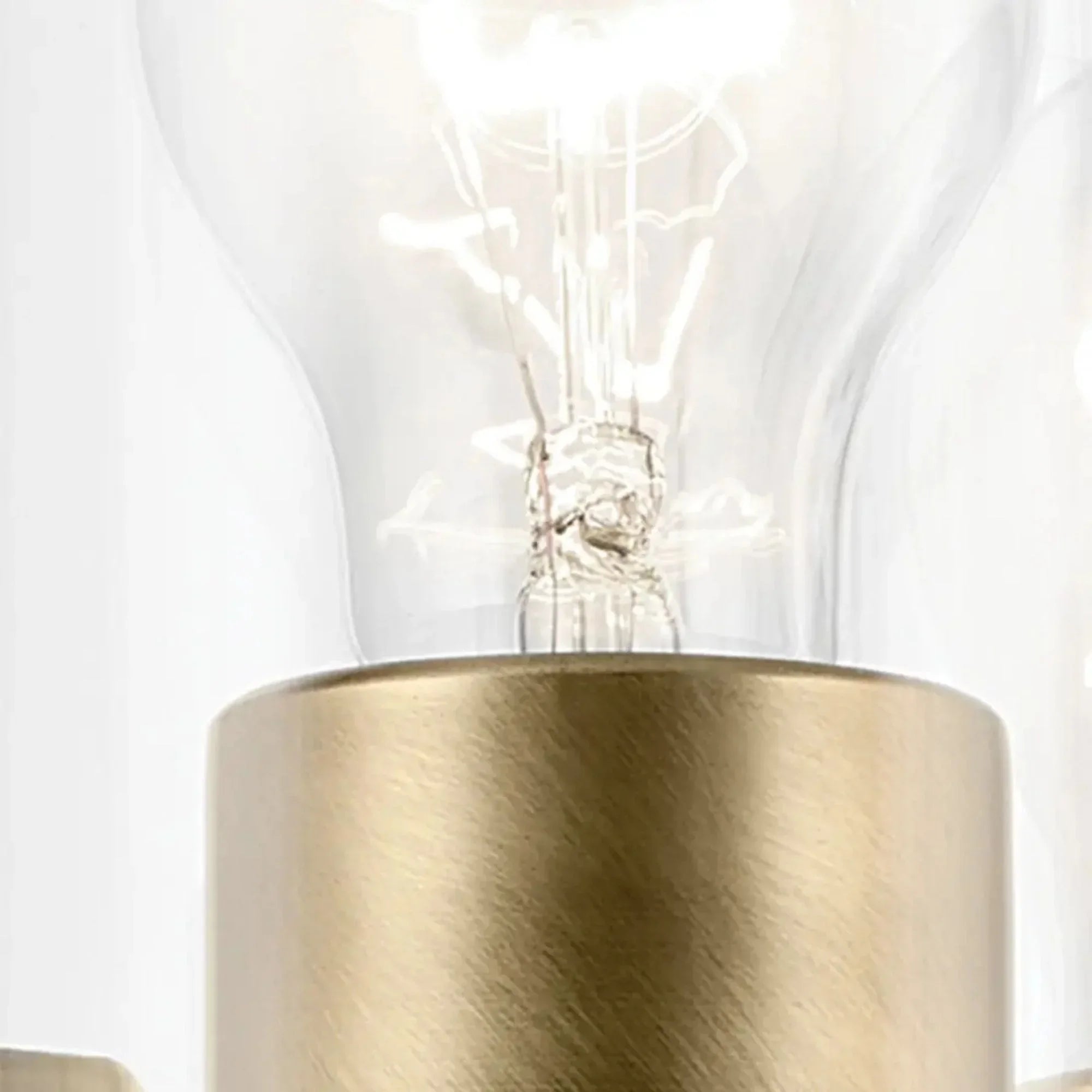 Crosby 31" 4-Light Bath Vanity Light, Natural Brass Finish, Clear Glass - Bees Lighting