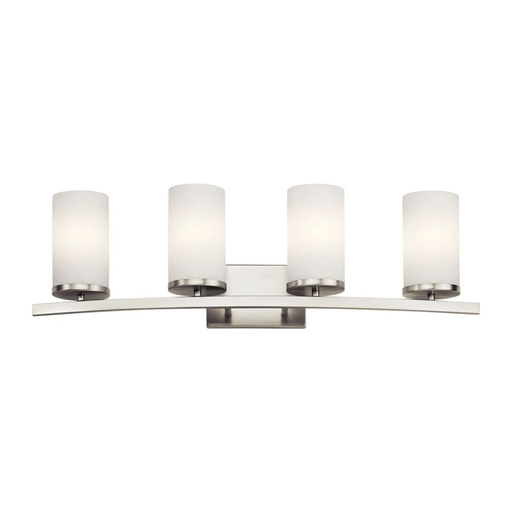 Crosby 31" 4-Light Bath Vanity Light, Brushed Nickel Finish, Etched Glass