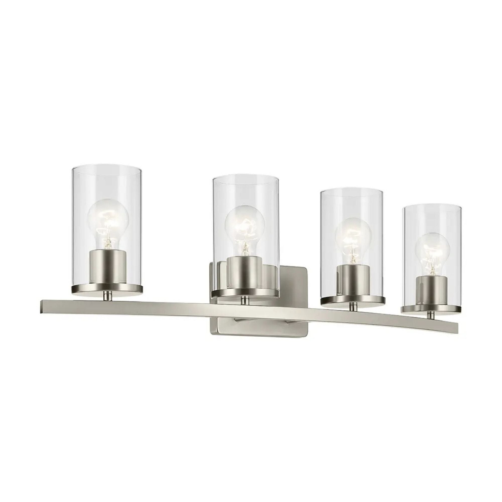 Crosby 31" 4-Light Bath Vanity Light, Brushed Nickel Finish, Clear Glass