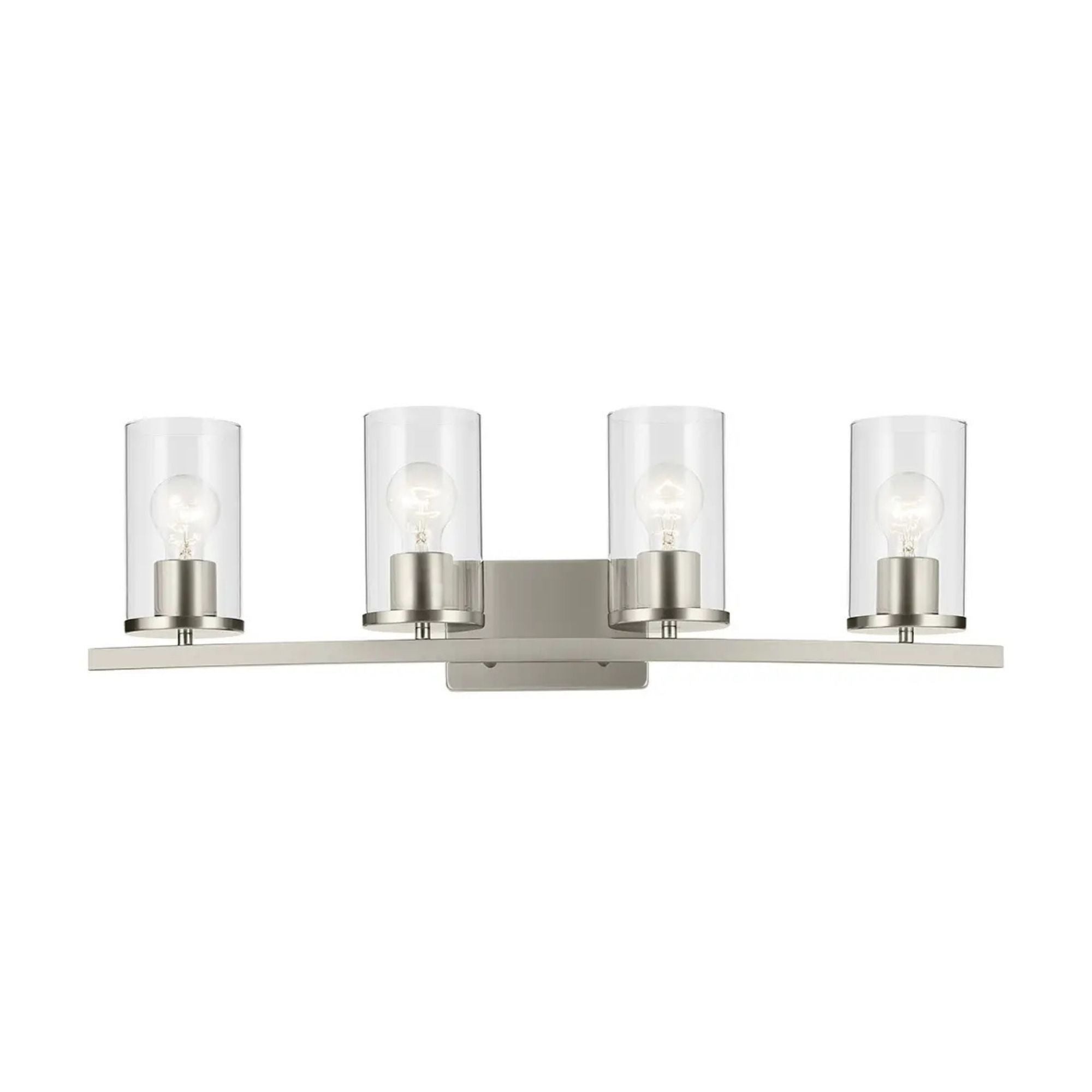 Crosby 31" 4-Light Bath Vanity Light, Brushed Nickel Finish, Clear Glass