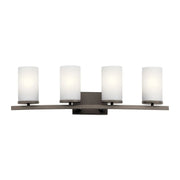 Crosby 31" 4-Light Bath Vanity Light, Olde Bronze Finish, Etched Glass