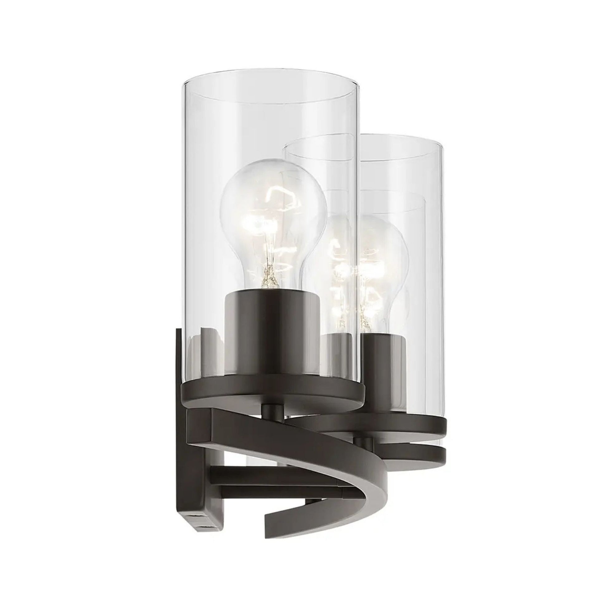 Crosby 31" 4-Light Bath Vanity Light, Olde Bronze Finish, Clear Glass - Bees Lighting