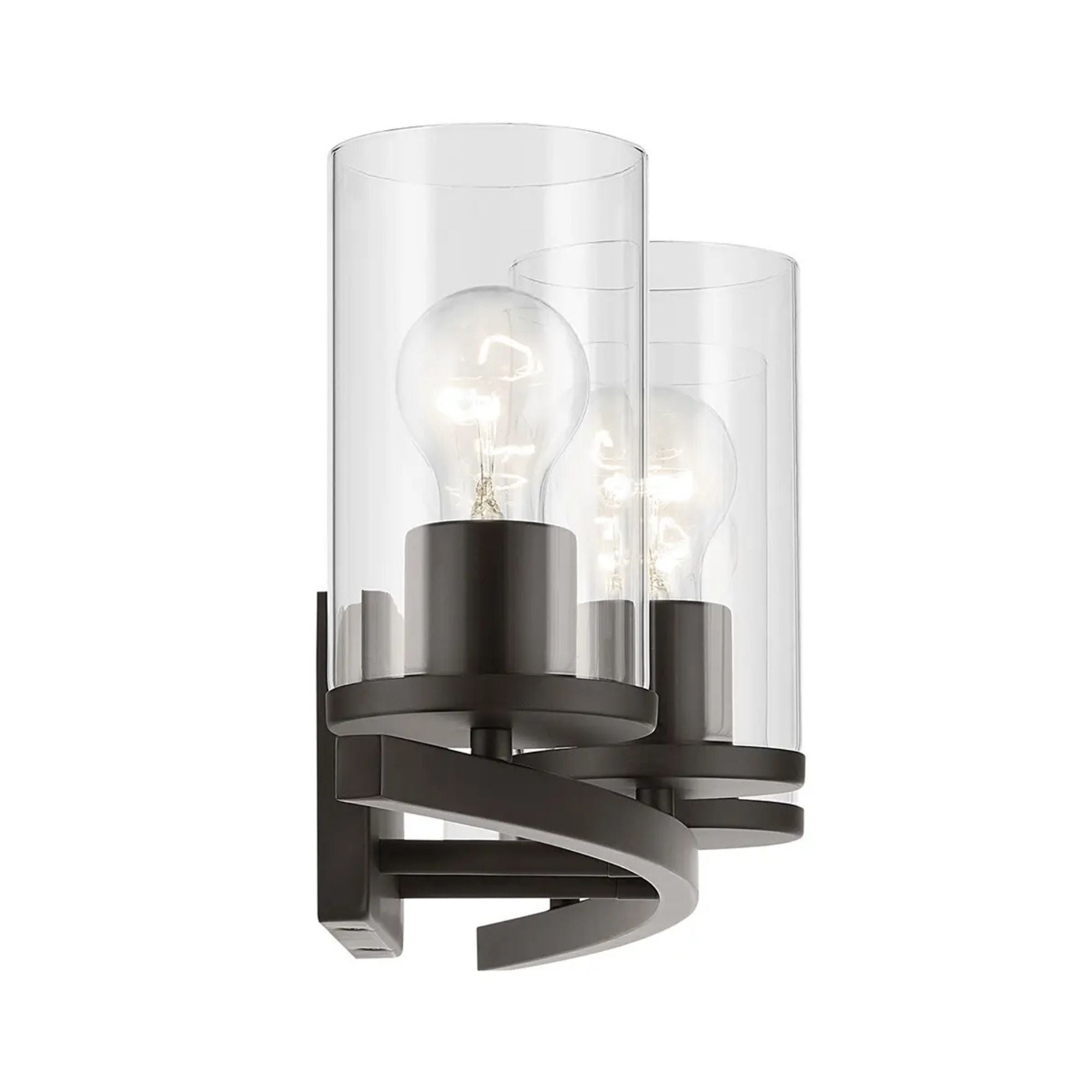 Crosby 31" 4-Light Bath Vanity Light, Olde Bronze Finish, Clear Glass - Bees Lighting
