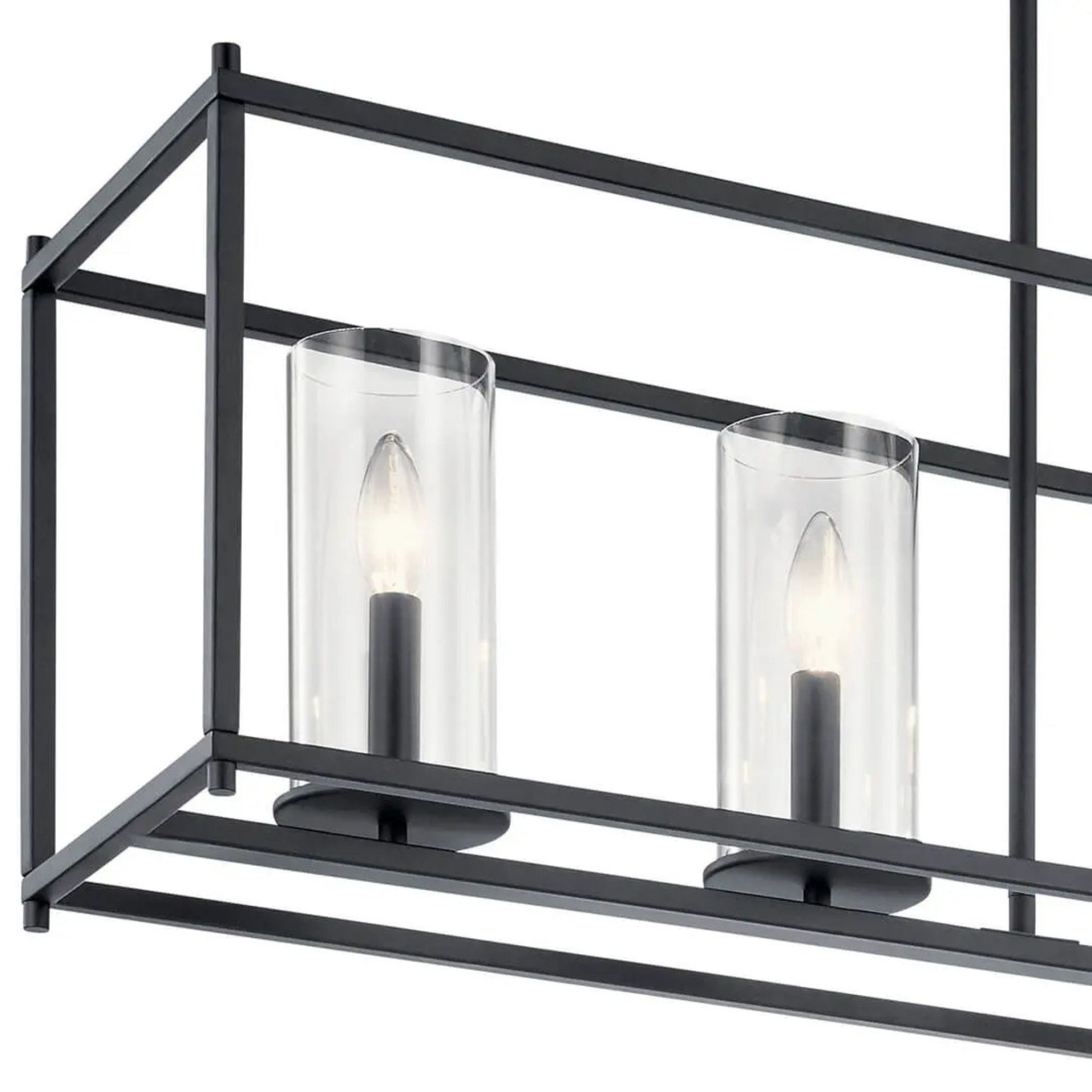 Crosby 42" 5-Light Linear Chandelier, Black Finish - Bees Lighting