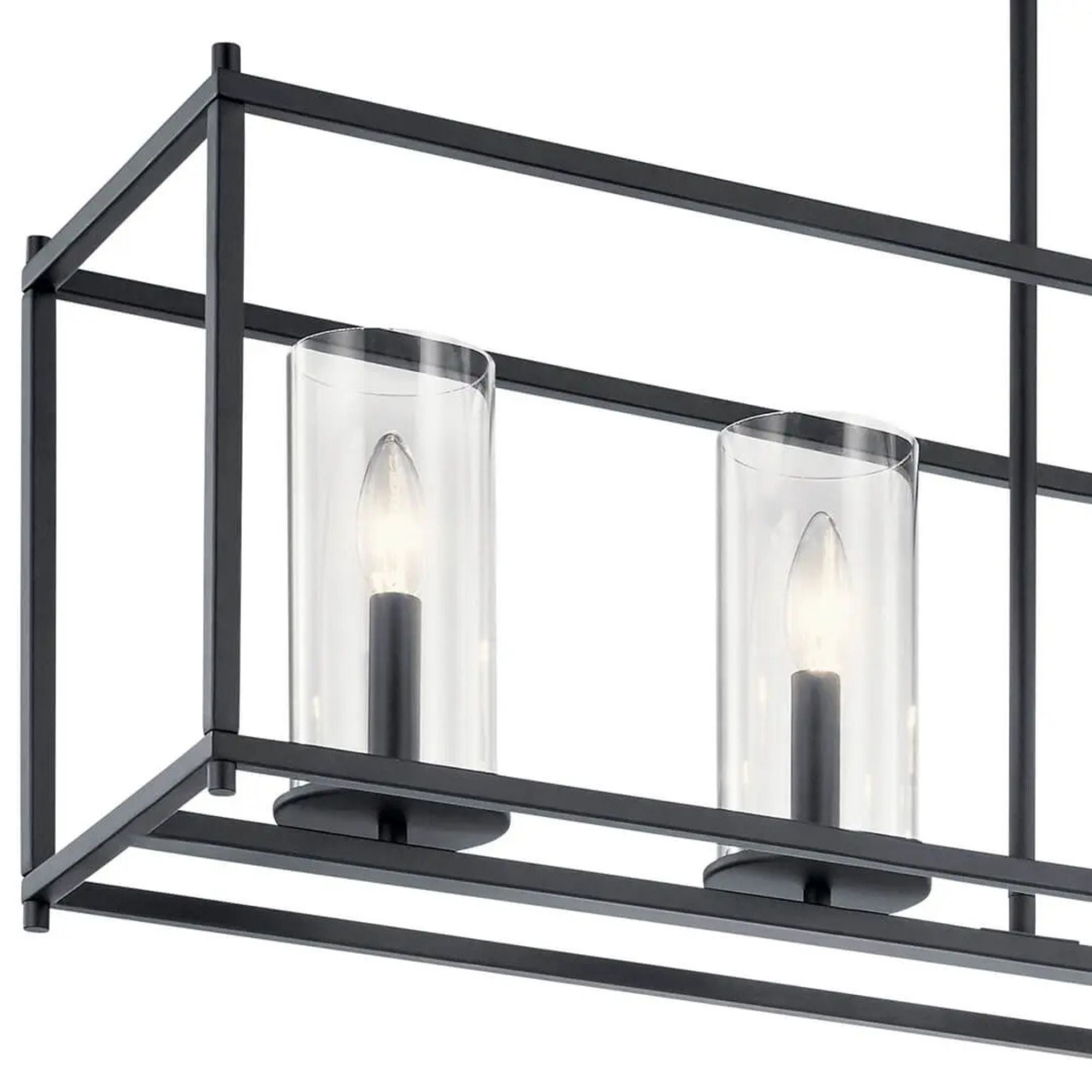 Crosby 42" 5-Light Linear Chandelier, Black Finish - Bees Lighting