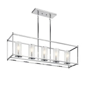Crosby 42" 5-Light Linear Chandelier, Chrome Finish