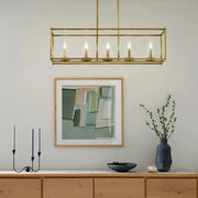 Kichler Lighting - Crosby 42" 5-Light Linear Chandelier, Natural Brass Finish | Bees Lighting