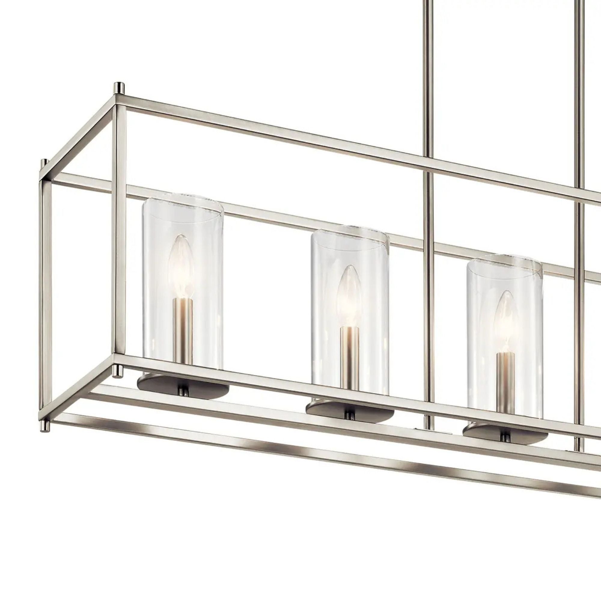 Crosby 42" 5-Light Linear Chandelier, Brushed Nickel Finish