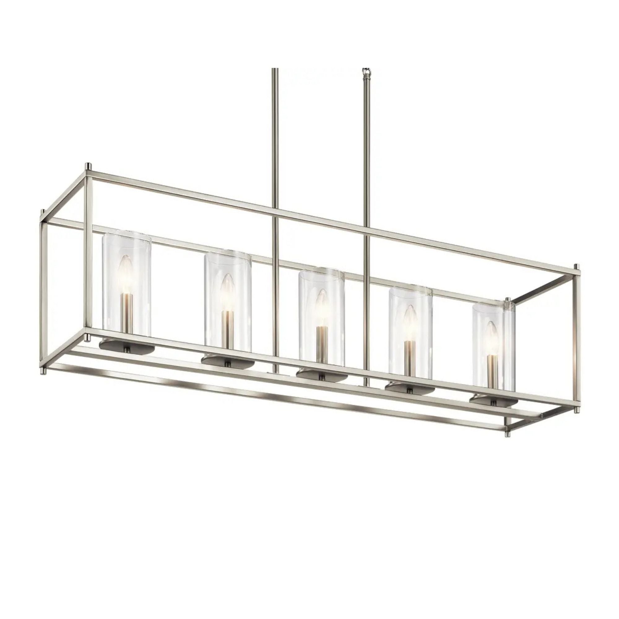 Crosby 42" 5-Light Linear Chandelier, Brushed Nickel Finish