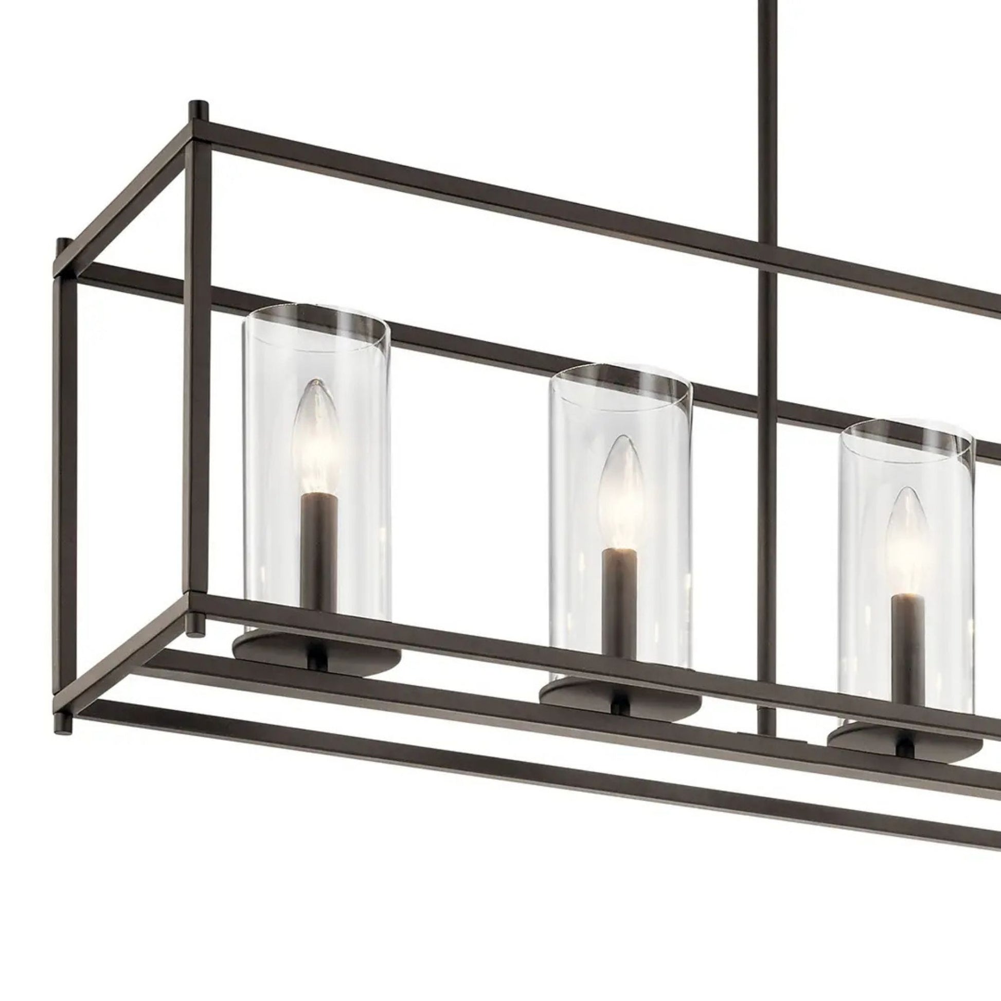 Crosby 42" 5-Light Linear Chandelier, Olde Bronze Finish - Bees Lighting