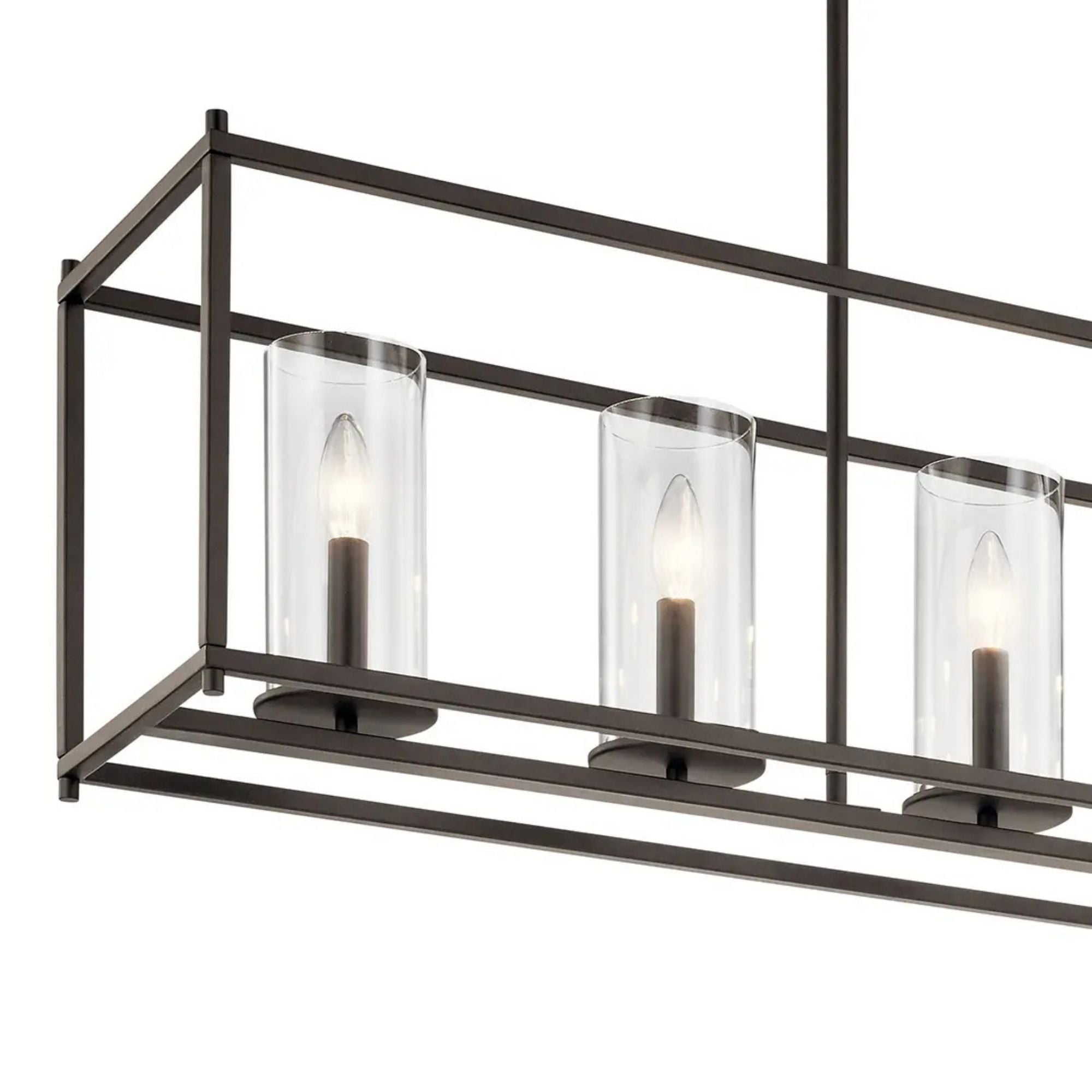 Crosby 42" 5-Light Linear Chandelier, Olde Bronze Finish - Bees Lighting