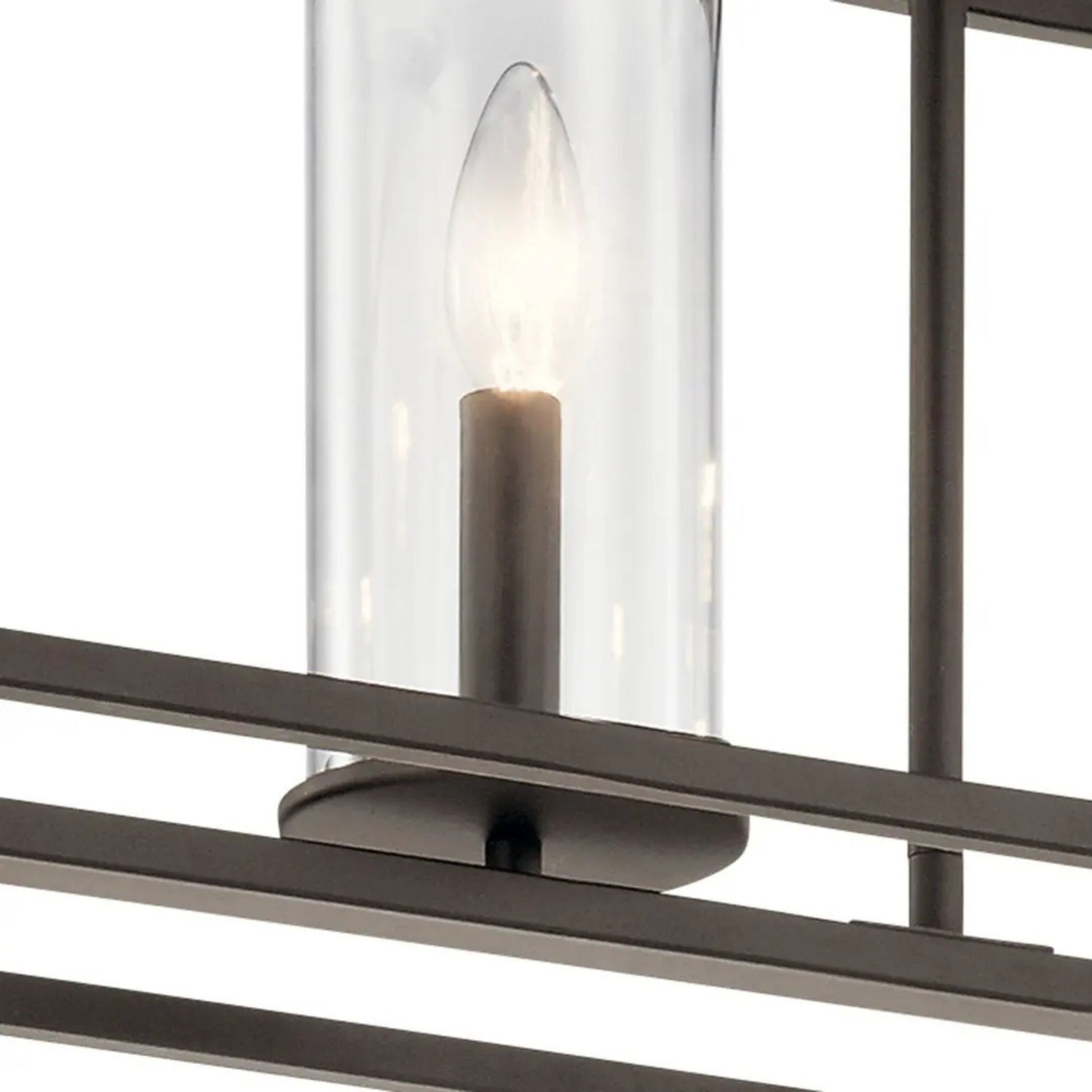 Crosby 42" 5-Light Linear Chandelier, Olde Bronze Finish - Bees Lighting