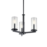 Crosby 18" 3-Light Chandelier, Black Finish