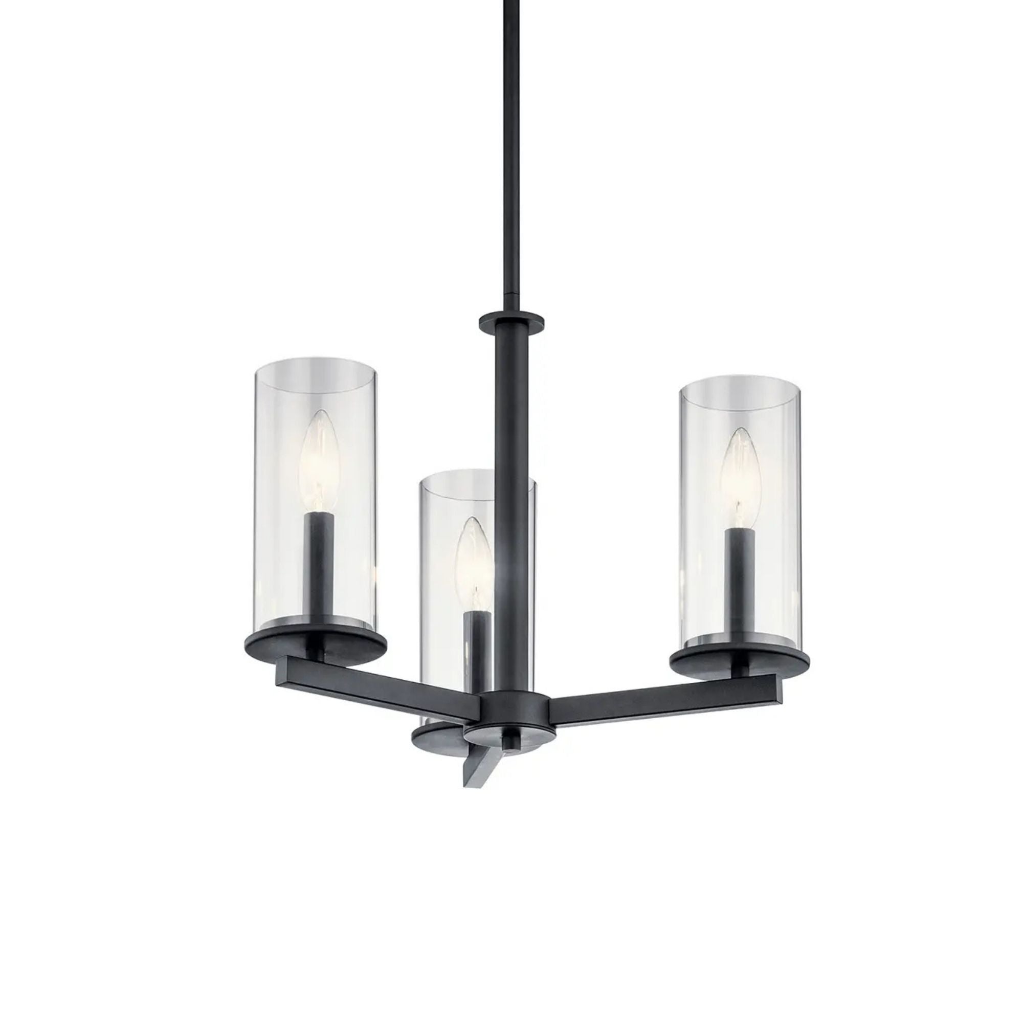 Crosby 18" 3-Light Chandelier, Black Finish
