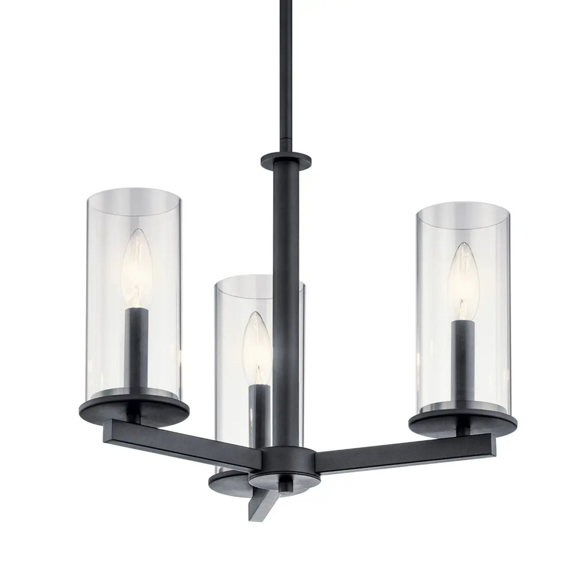 Crosby 18" 3-Light Chandelier, Black Finish