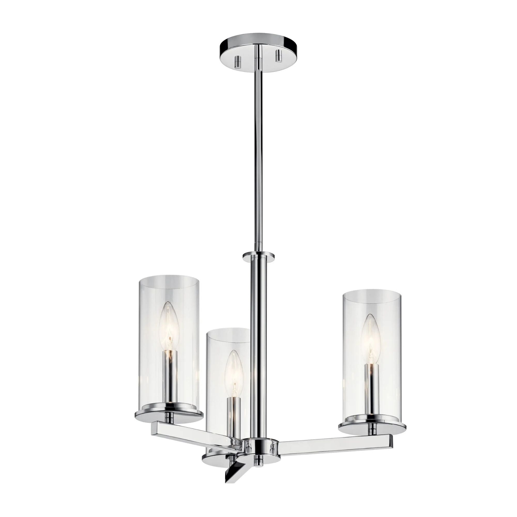 Crosby 18" 3-Light Chandelier, Chrome Finish