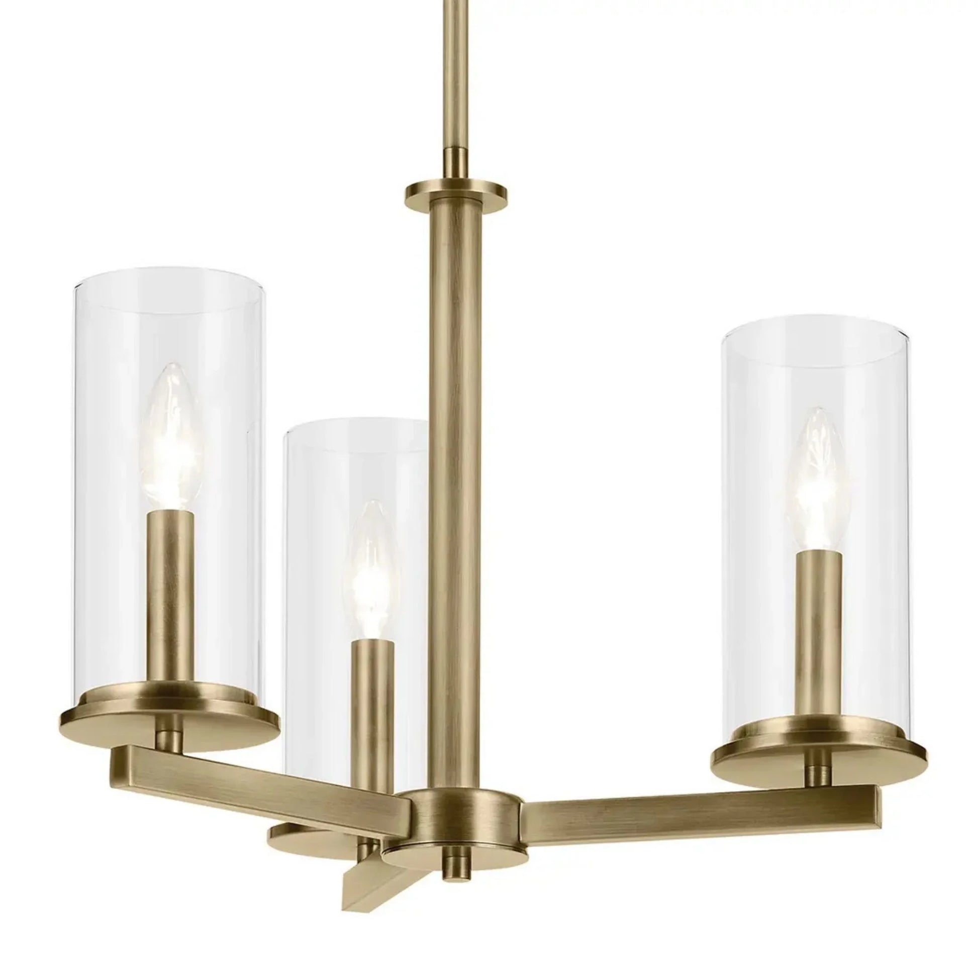 Kichler Lighting - Crosby 18" 3-Light Chandelier, Natural Brass Finish | Bees Lighting