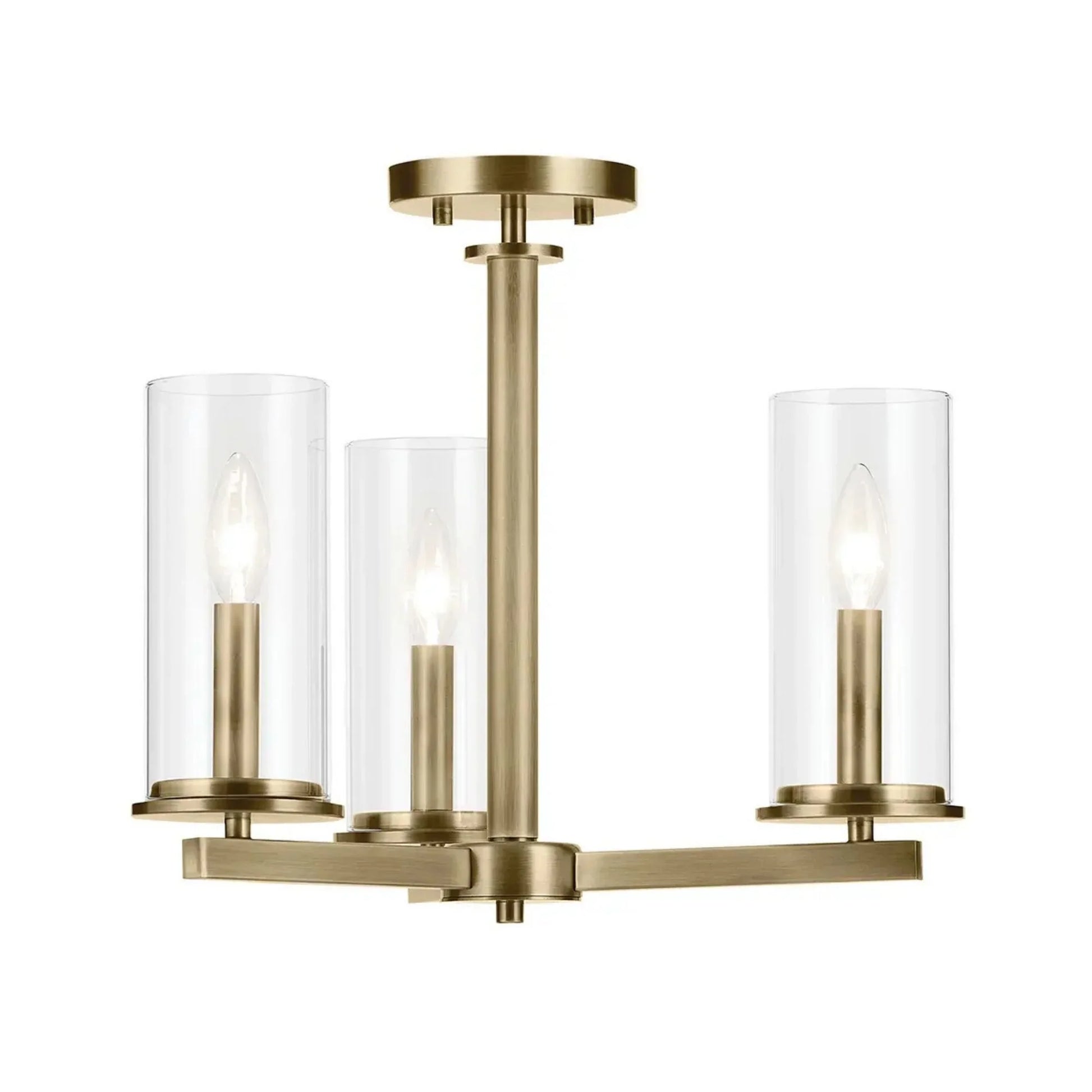 Kichler Lighting - Crosby 18" 3-Light Chandelier, Natural Brass Finish | Bees Lighting