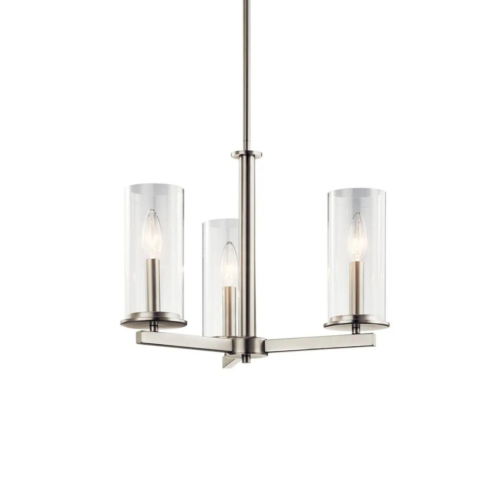 Crosby 18" 3-Light Chandelier, Brushed Nickel Finish