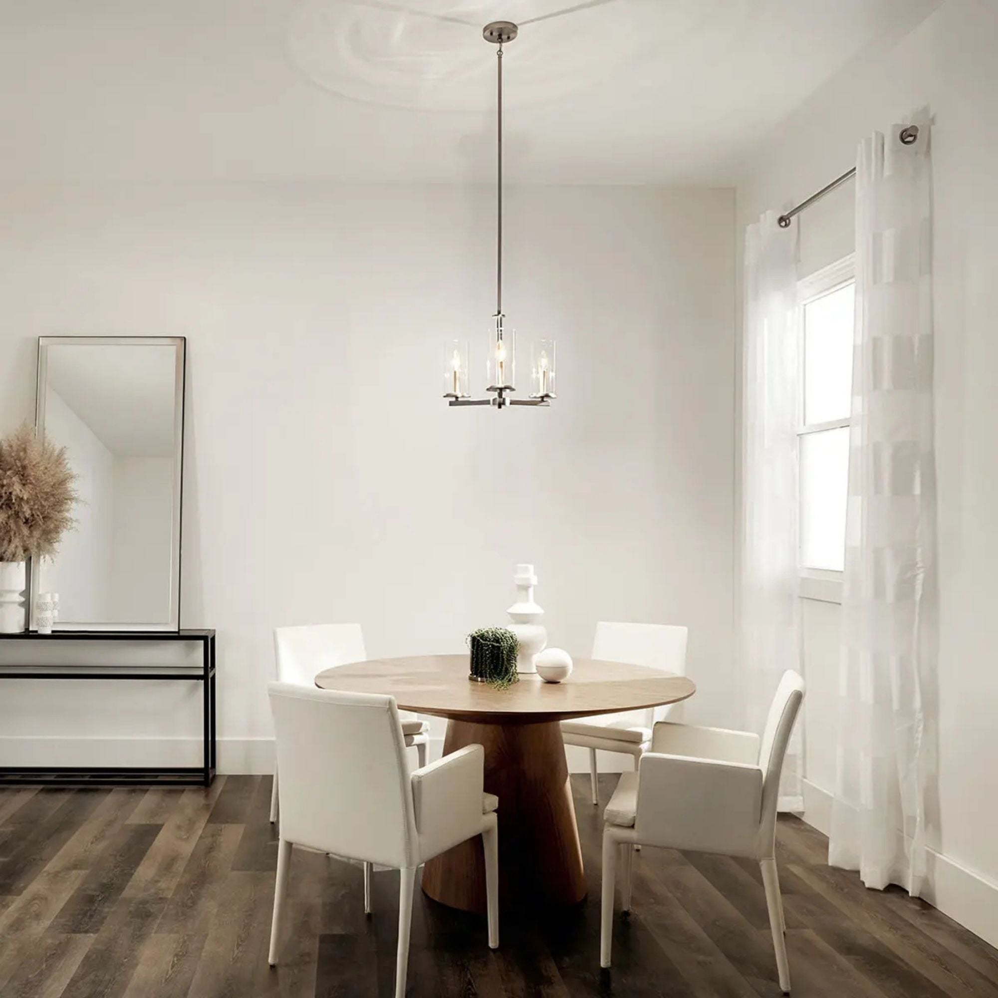 Crosby 18" 3-Light Chandelier, Brushed Nickel Finish - Bees Lighting