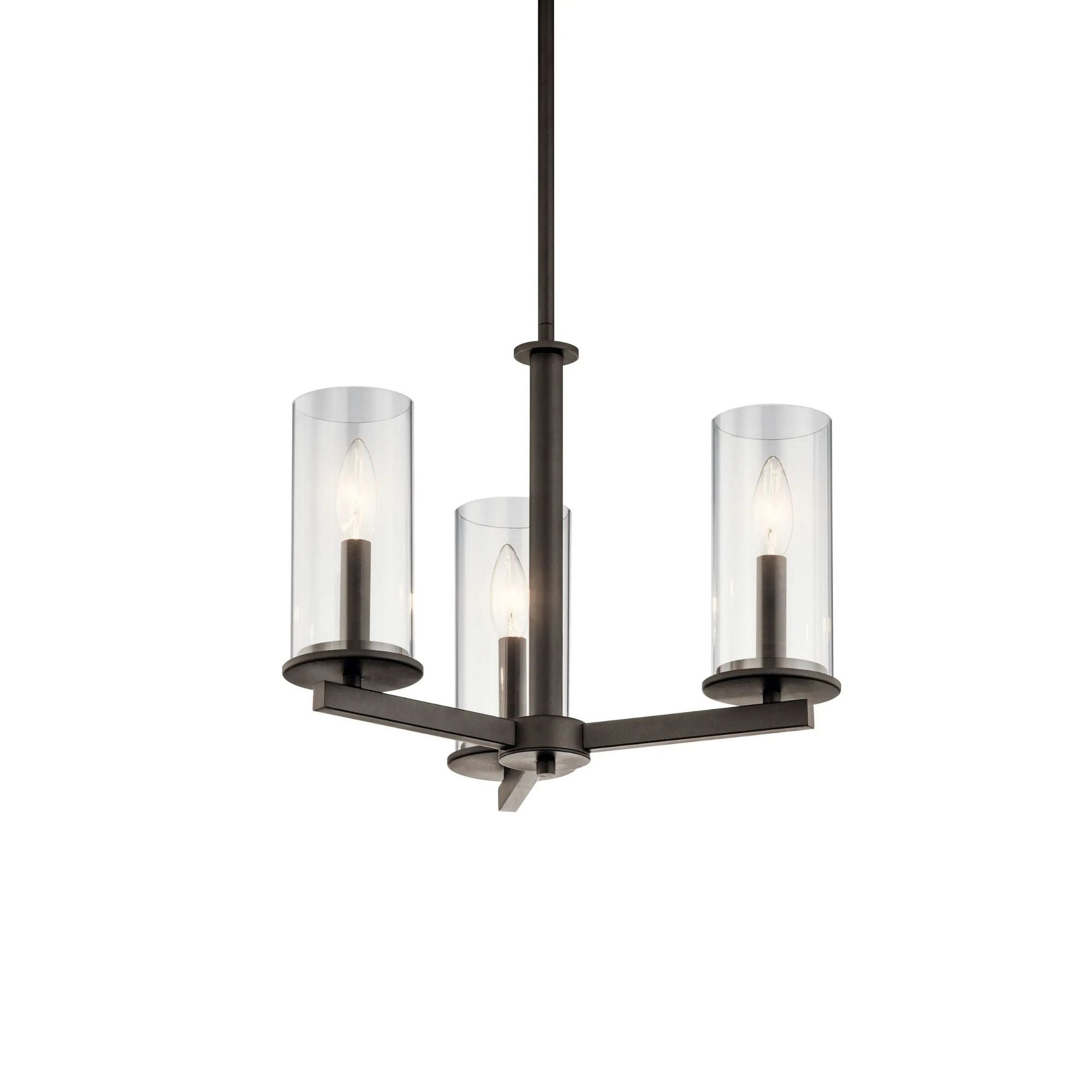 Crosby 18" 3-Light Chandelier, Olde Bronze Finish