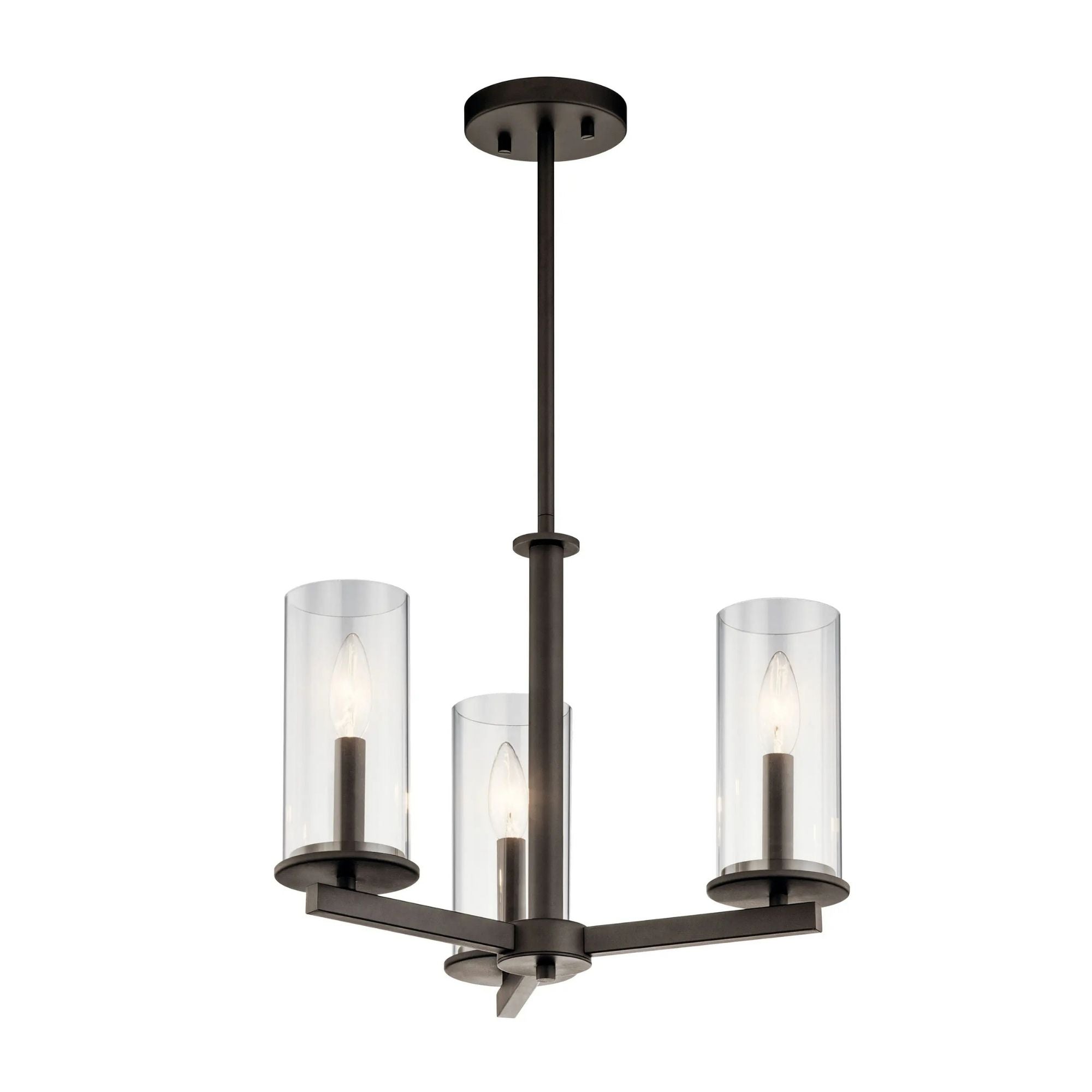 Crosby 18" 3-Light Chandelier, Olde Bronze Finish