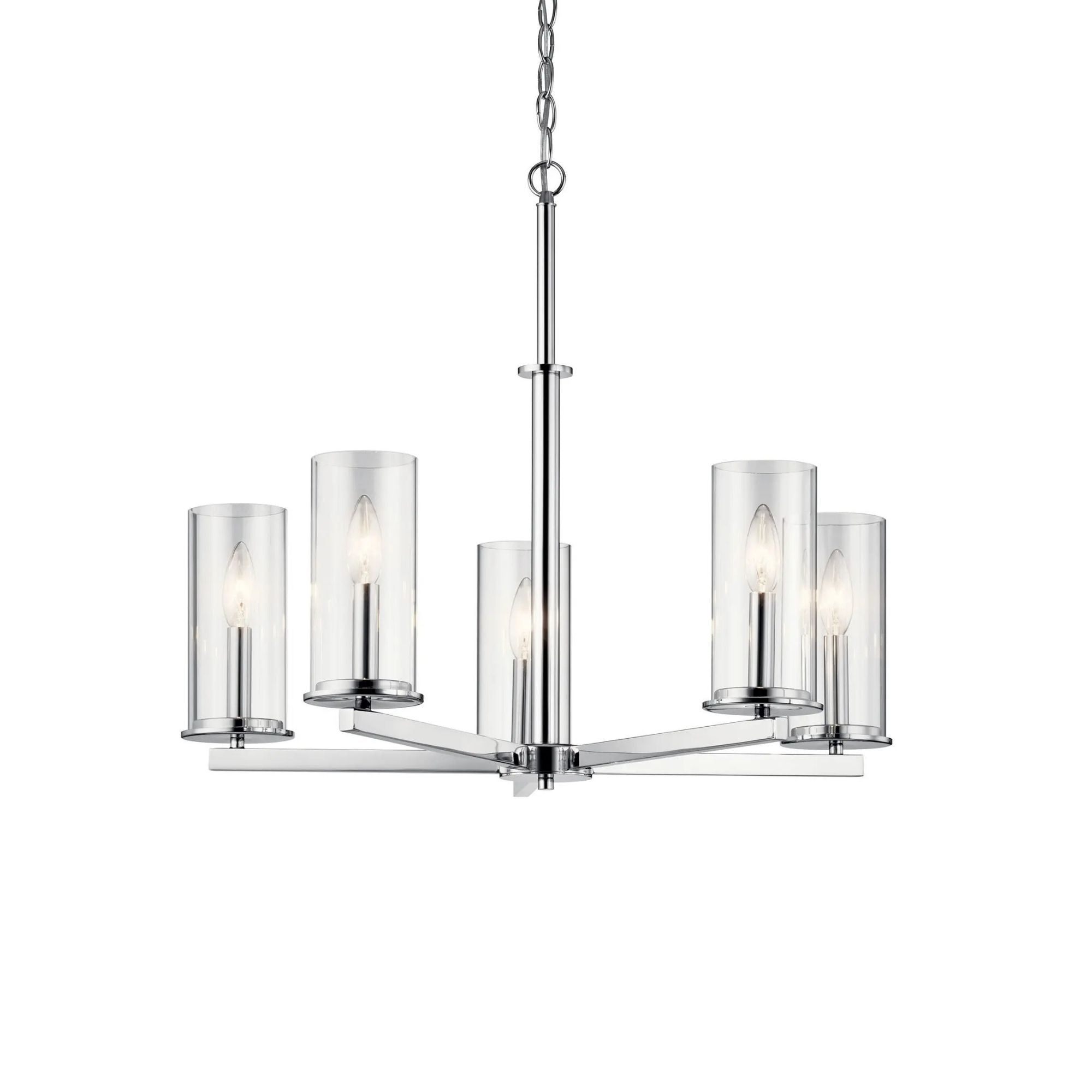 Crosby 26" 5-Light Chandelier, Chrome Finish