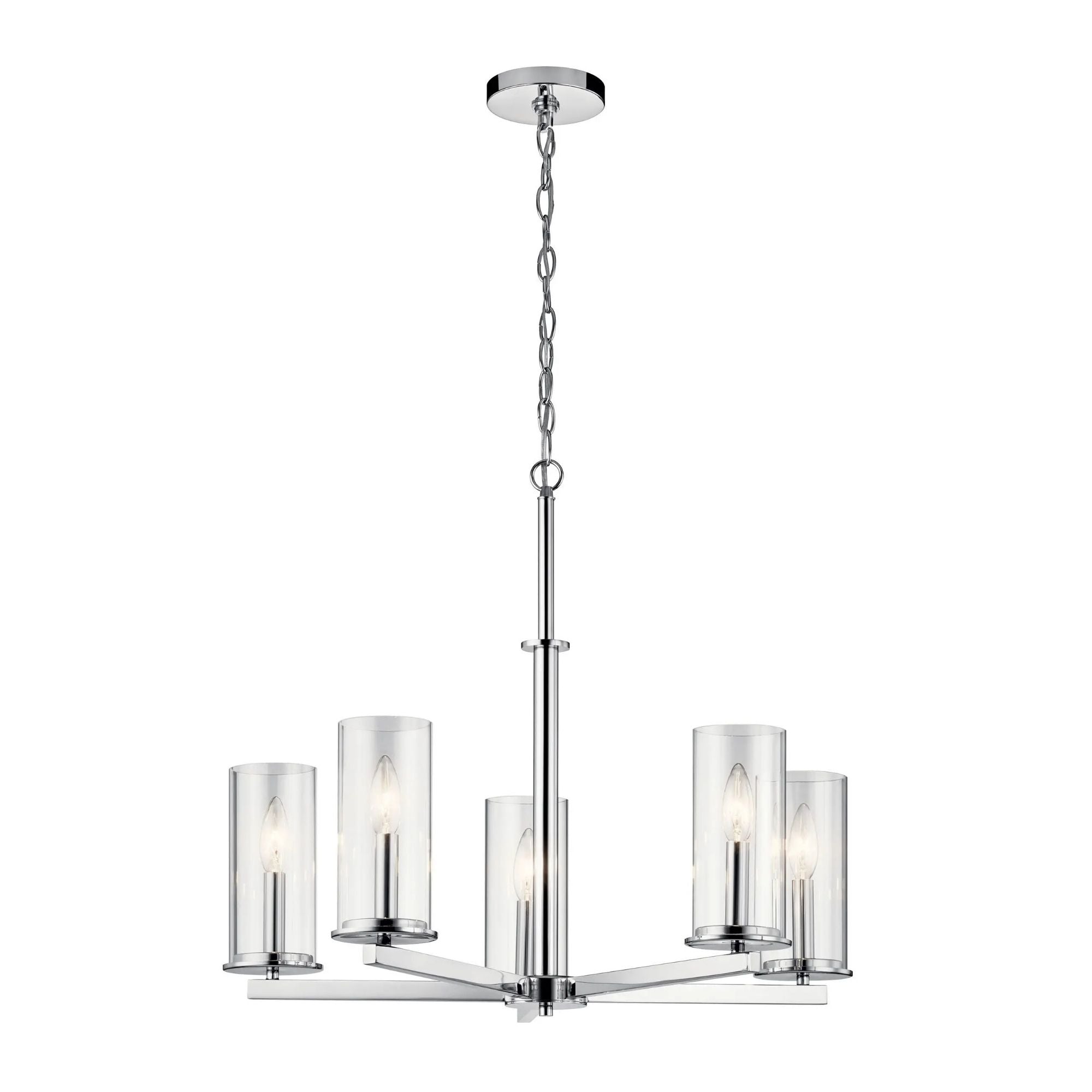 Crosby 26" 5-Light Chandelier, Chrome Finish