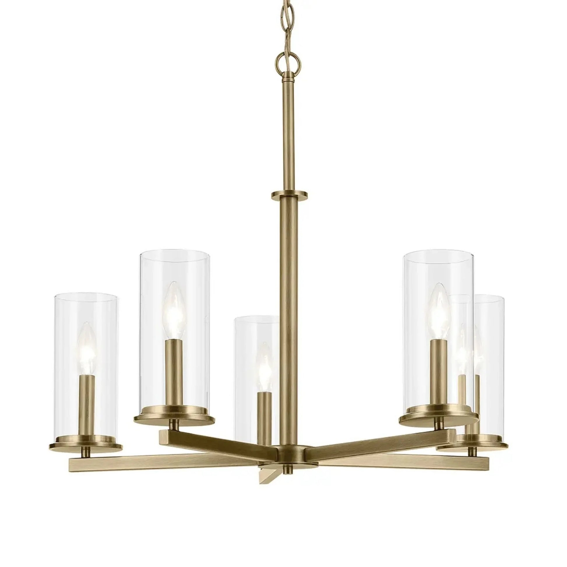 Kichler Lighting - Crosby 26" 5-Light Chandelier, Natural Brass Finish | Bees Lighting