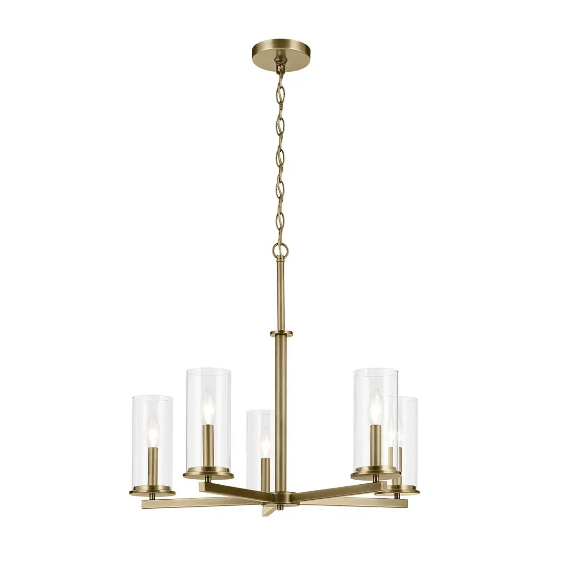 Kichler Lighting - Crosby 26" 5-Light Chandelier, Natural Brass Finish | Bees Lighting